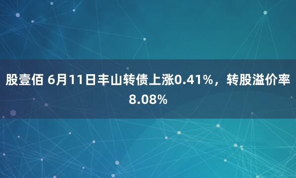 股壹佰 6月11日丰山转债上涨0.41%，转股溢价率8.08%